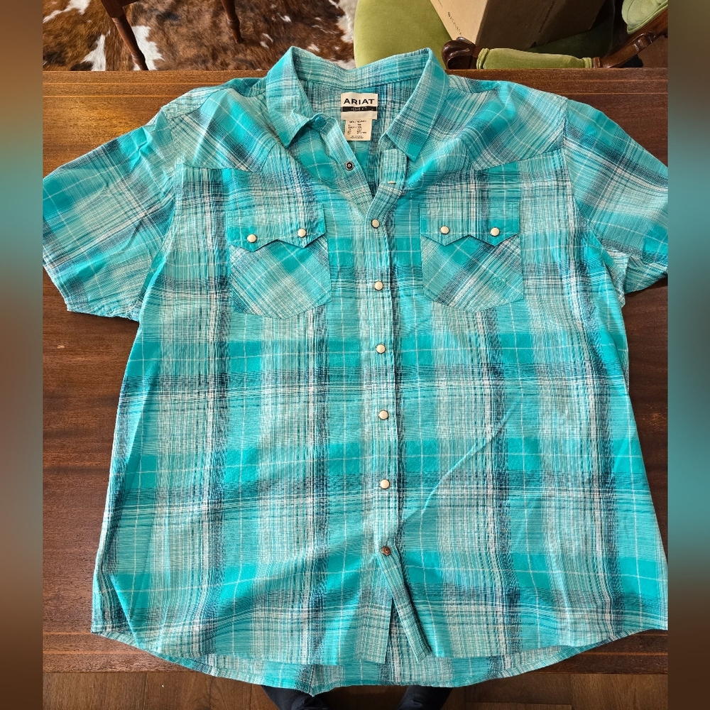 NWT Ariat Retro Fit Men's pearl snap short sleeve shirt